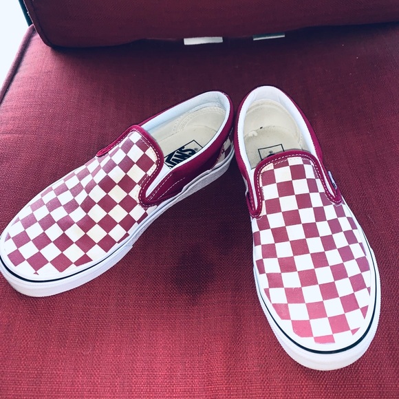 Burgundy checkered vans - Picture 4 of 7